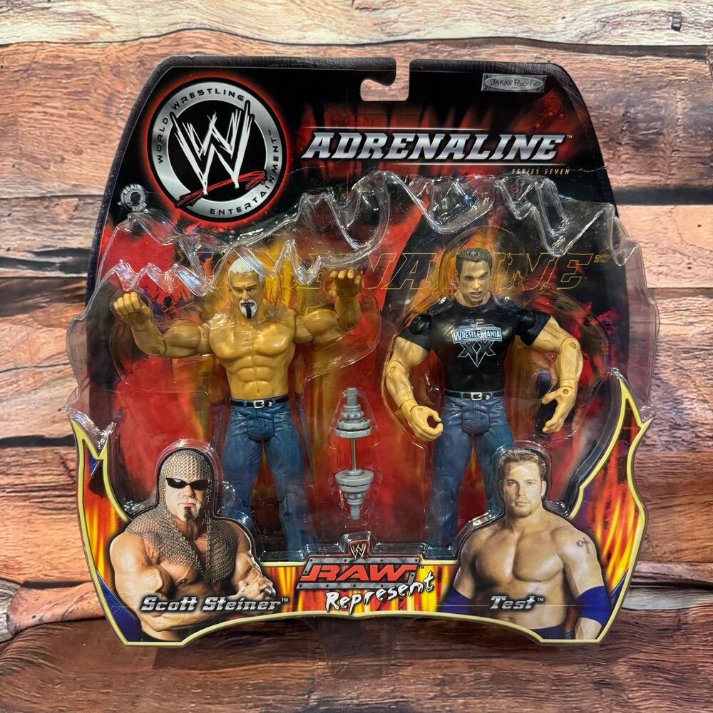 Jakks Pacific Scott Steiner Test WWE Adrenaline Series 7 2-Pack Dumbbell RAW